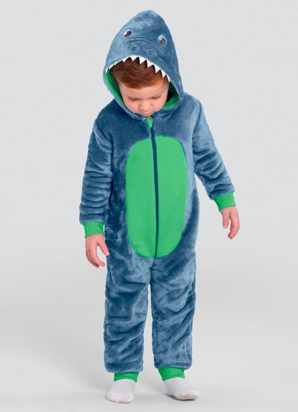Brandili - Macacão Pijama Infantil Unissex Azul