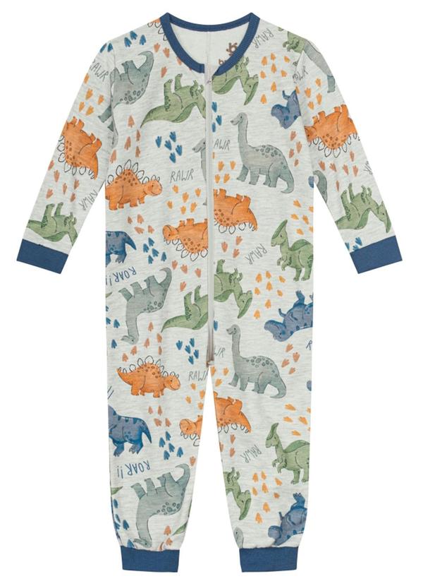 Brandili - Macacão Pijama Infantil Unissex MoletomCinza