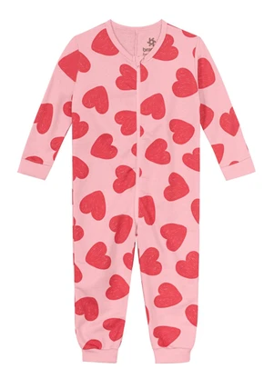 Brandili - Macacão Pijama Infantil Unissex MoletomRosa - BRANDILI