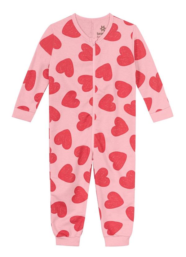Brandili - Macacão Pijama Infantil Unissex MoletomRosa