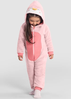 Brandili - Macacão Pijama Infantil Unissex Rosa - BRANDILI