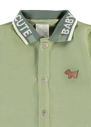 Pulla Bulla - Macacão Piqueton Fit Verde - PULLA BULLA