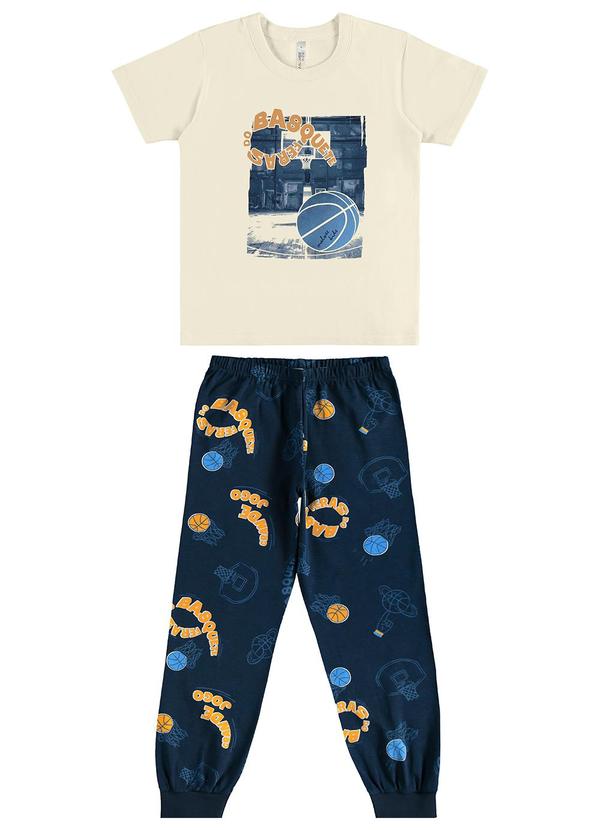 Malwee Kids - Pijama Basquete que Brilha no Escuro Off White