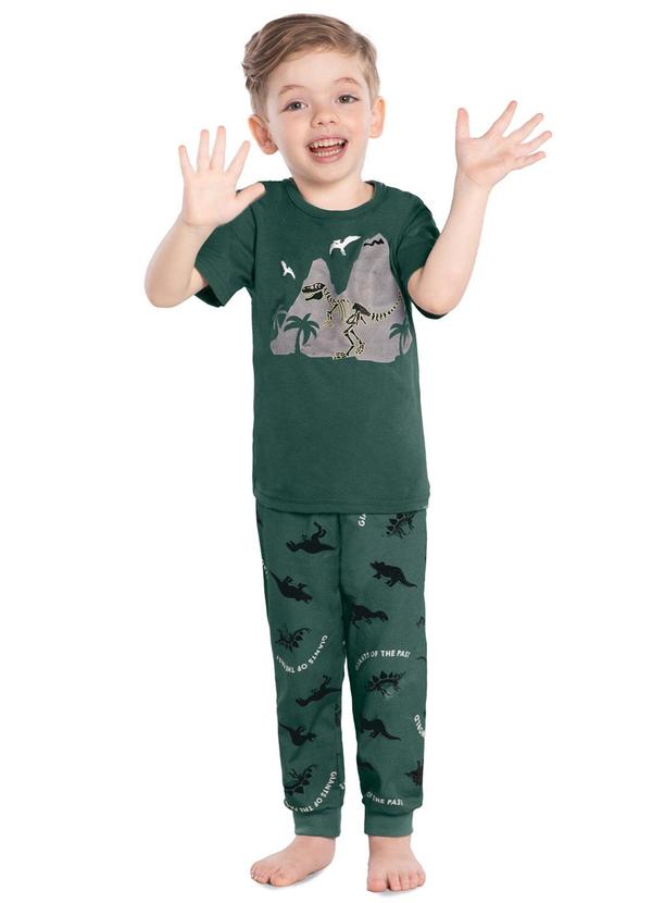 Kyly - Pijama Brilha no Escuro Dinossauro Verde
