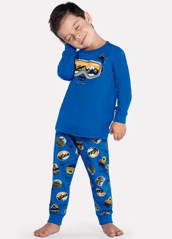 Kyly - Pijama Brilha no Escuro Infantil Menino Azul