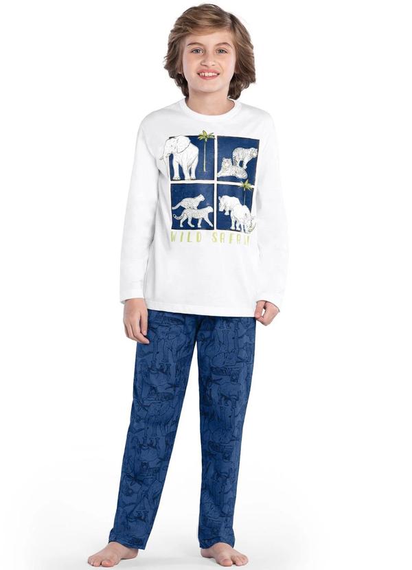 Kyly - Pijama Brilha no Escuro Infantil Menino Branco