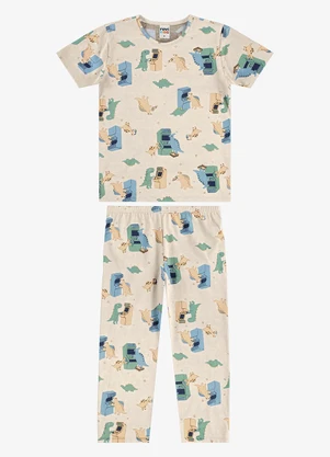 Rovi Kids - Pijama Camiseta com Alça Infantil Bege - ROVI KIDS