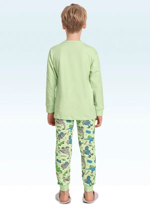 Fakini Kids - Pijama Camiseta Manga Longa e Calça Verde - FAKINI KIDS