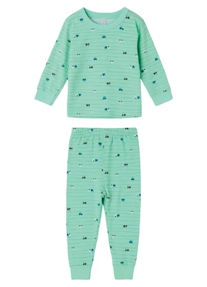 Malwee Kids - Pijama Carrinhos que Brilha no Escuro Verde Água - MALWEE KIDS