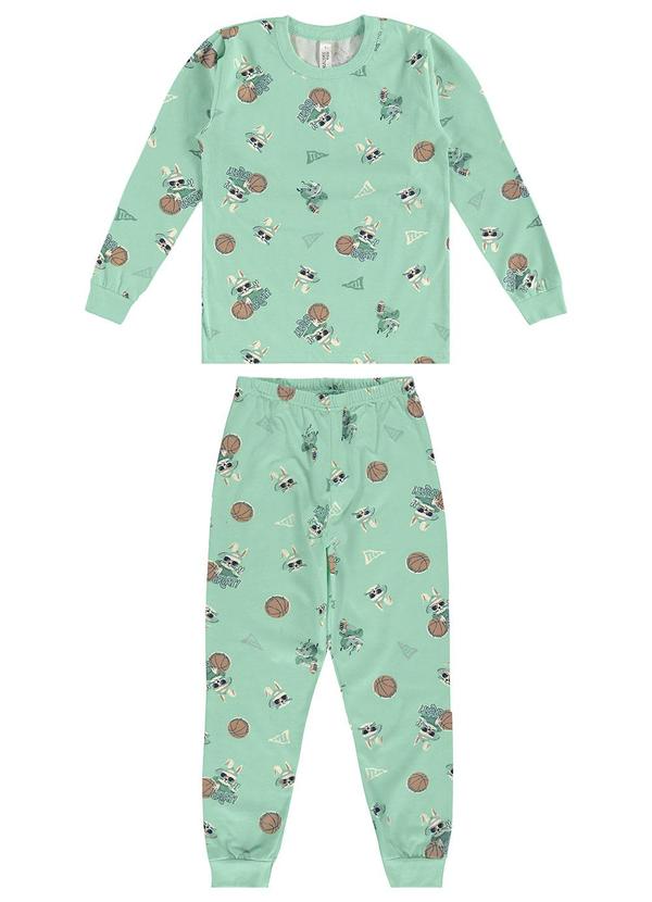 Malwee Kids - Pijama Coelho Basquete Brilha no Escuro Verde