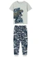 Malwee Kids - Pijama Dino Rawr Cinza Chumbo - variação: Cinza Claro