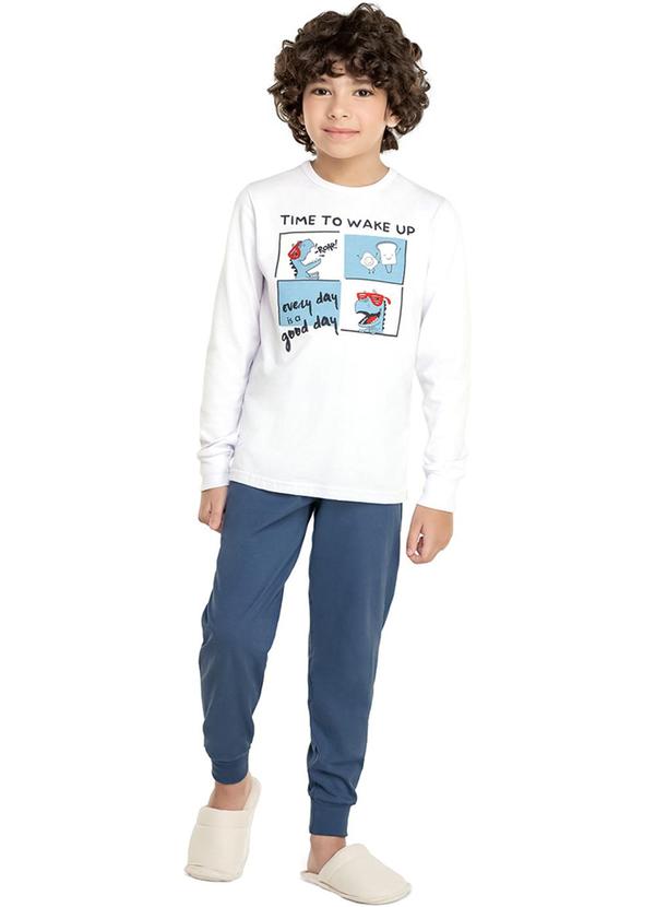 Alenice - Pijama Dinossauros Divertidos Menino Branco