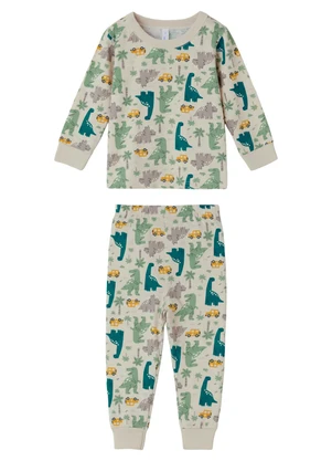 Malwee Kids - Pijama Dinossauros que Brilha no Escuro Cinza - MALWEE KIDS