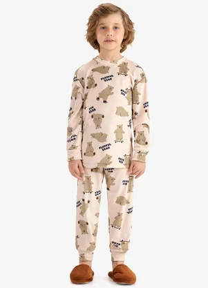 Rovi Kids - Pijama em Fleece Comfort Bege - ROVI KIDS