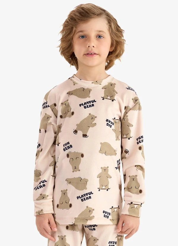 Rovi Kids - Pijama em Fleece Comfort Bege 4