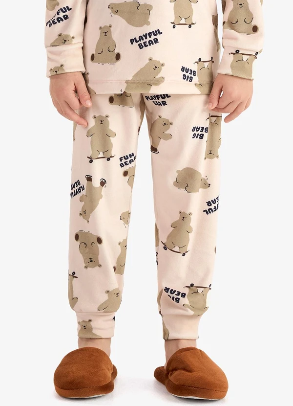 Rovi Kids - Pijama em Fleece Comfort Bege 5