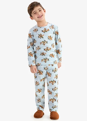 Rovi Kids - Pijama em Meia Malha Azul - ROVI KIDS