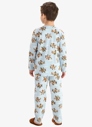 Rovi Kids - Pijama em Meia Malha Azul - ROVI KIDS