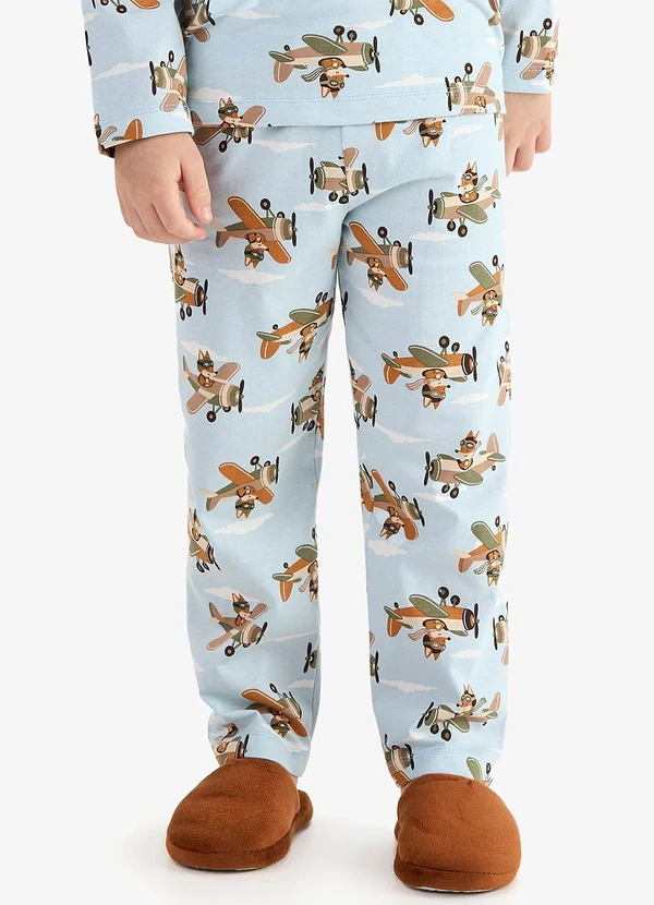 Rovi Kids - Pijama em Meia Malha Azul 5