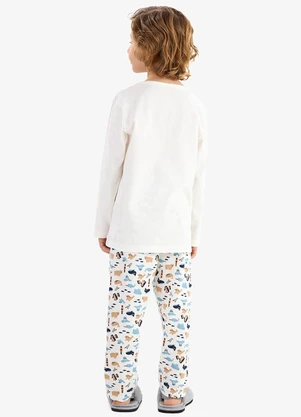 Rovi Kids - Pijama em Meia Malha Bege - ROVI KIDS