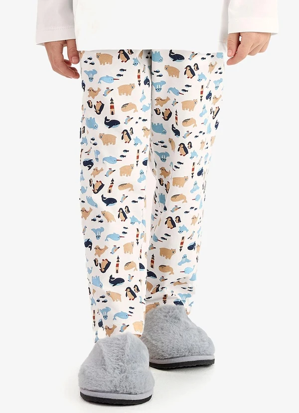 Rovi Kids - Pijama em Meia Malha Bege 5