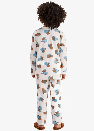 Rovi Kids - Pijama em Meia Malha Bege - ROVI KIDS