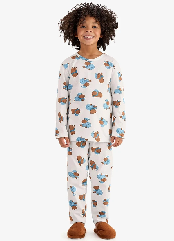 Rovi Kids - Pijama em Meia Malha Bege 1