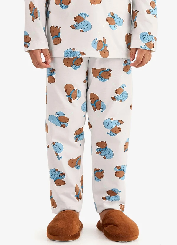 Rovi Kids - Pijama em Meia Malha Bege 5