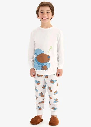 Rovi Kids - Pijama em Meia Malha Bege - ROVI KIDS