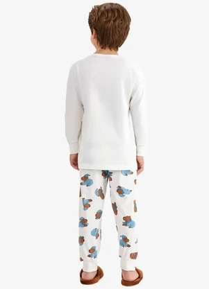 Rovi Kids - Pijama em Meia Malha Bege - ROVI KIDS