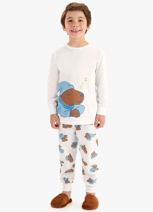 Rovi Kids - Pijama em Meia Malha Bege