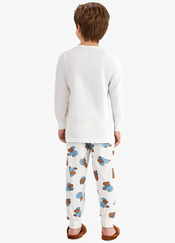 Rovi Kids - Pijama em Meia Malha Bege 2