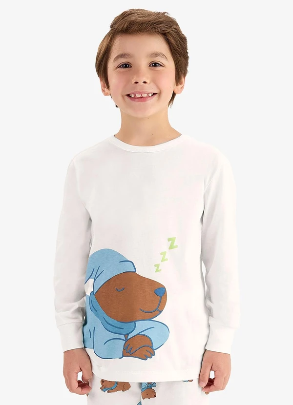 Rovi Kids - Pijama em Meia Malha Bege 4