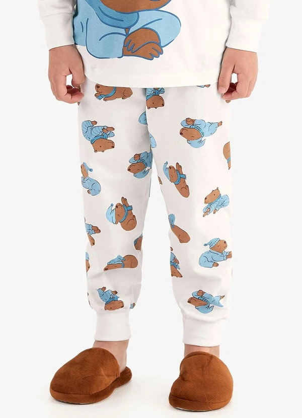 Rovi Kids - Pijama em Meia Malha Bege 5