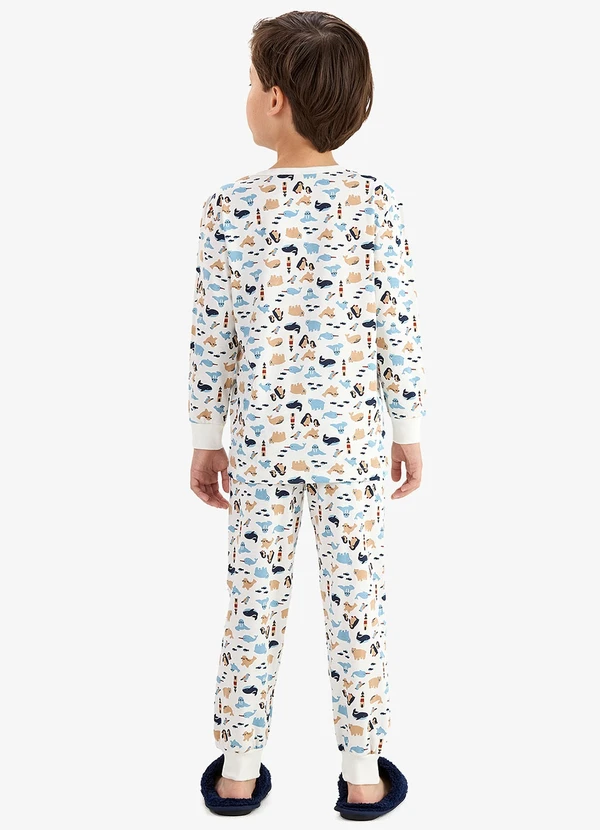 Rovi Kids - Pijama em Meia Malha Bege 2