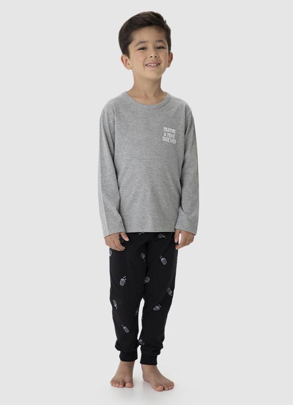 Malwee - Pijama Enjoying a Movie Together Cinza