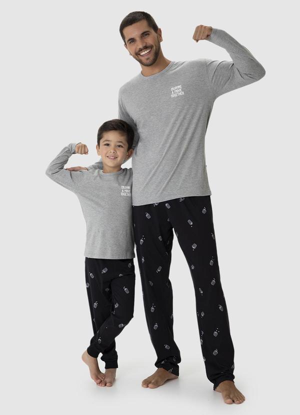 Malwee - Pijama Enjoying a Movie Together Cinza 1