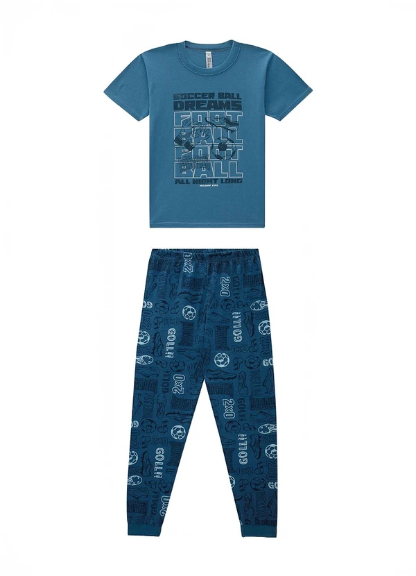 Malwee Kids - Pijama Football Brilha no Escuro Azul Petróleo 2