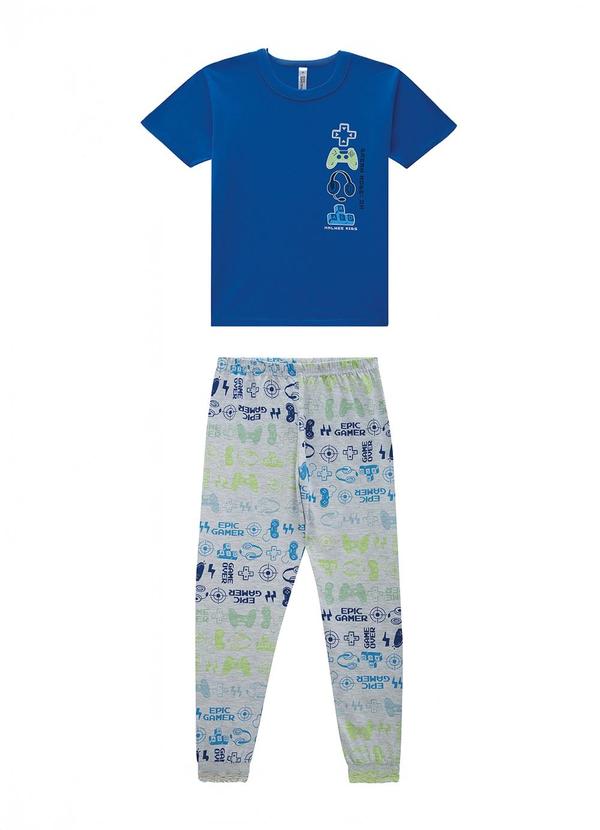 Malwee Kids - Pijama Gamer Brilha no Escuro Azul Royal