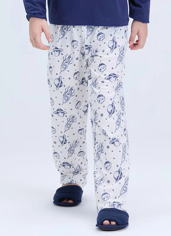 Vida Costeira - Pijama Infantil Bolsinho Estampado Marinho 3