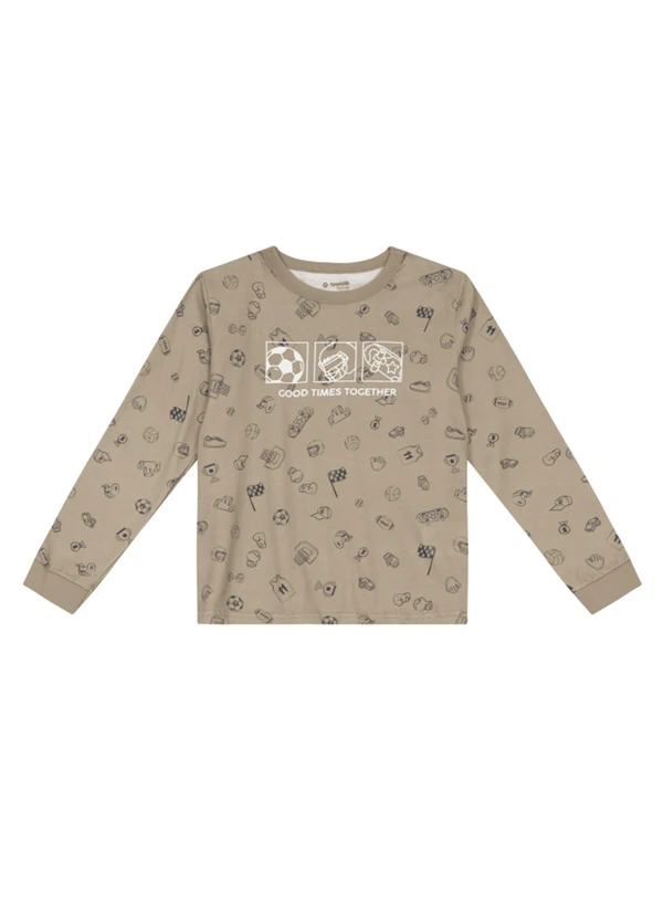 Brandili - Pijama Infantil Brilha no Escuro Marrom 4