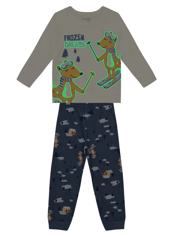 Brandili - Pijama Infantil Brilha no Escuro Natural 2