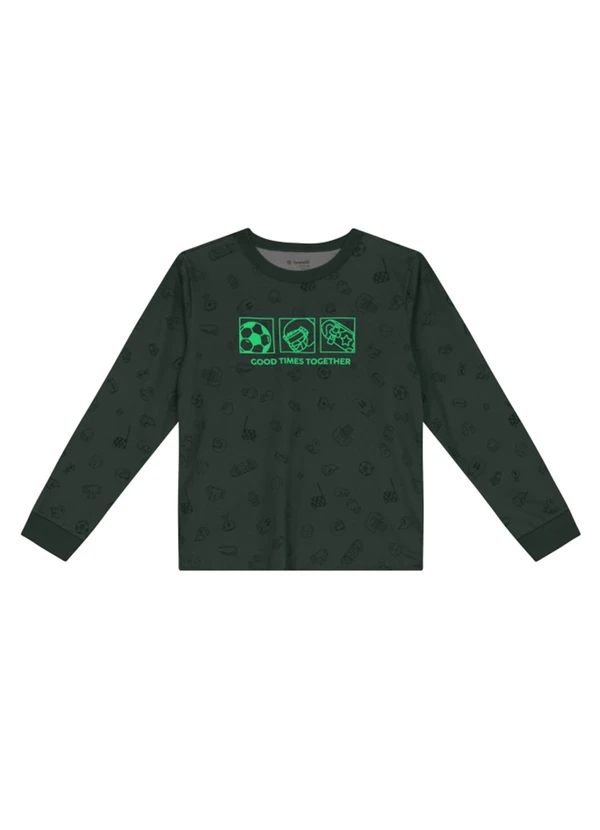 Brandili - Pijama Infantil Brilha no Escuro Verde 4