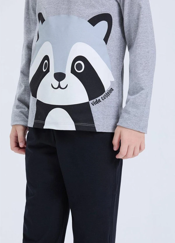 Vida Costeira - Pijama Infantil de Inverno Guaxinim Mescla 4