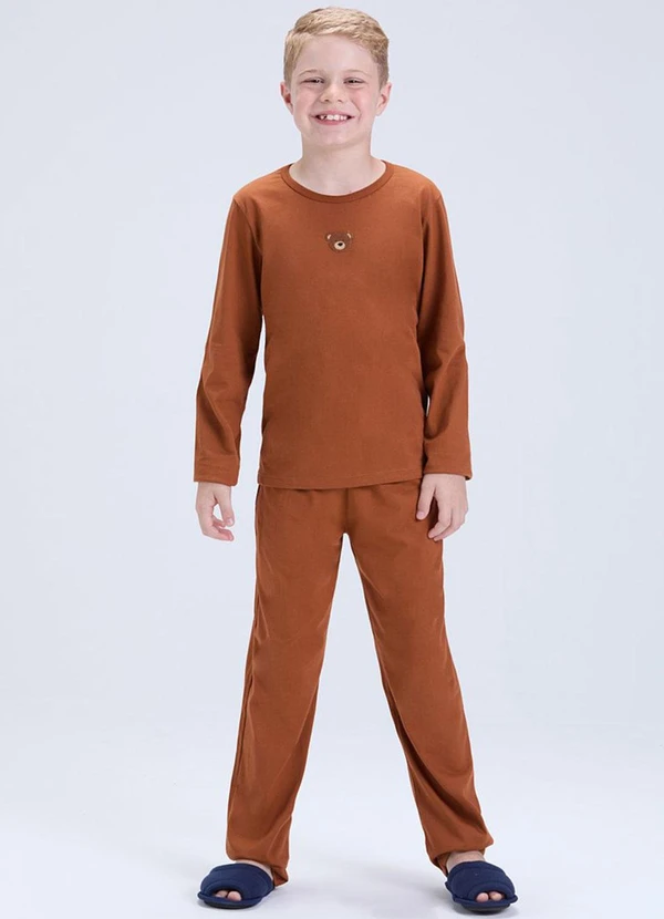 Vida Costeira - Pijama Infantil de Inverno Ursinho Caramelo