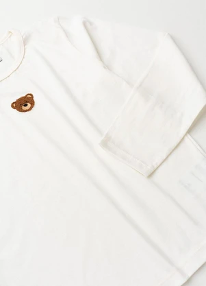 Vida Costeira - Pijama Infantil de Inverno Ursinho Off White - VIDA COSTEIRA