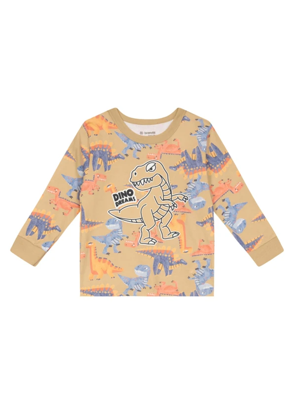 Brandili - Pijama Infantil Dino Brilha no Escuro Amarelo 4