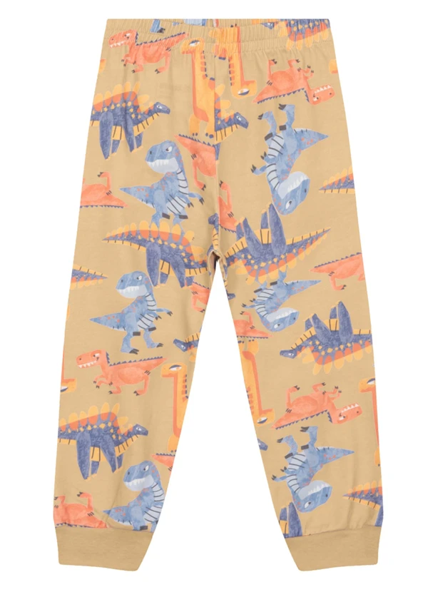 Brandili - Pijama Infantil Dino Brilha no Escuro Amarelo 6