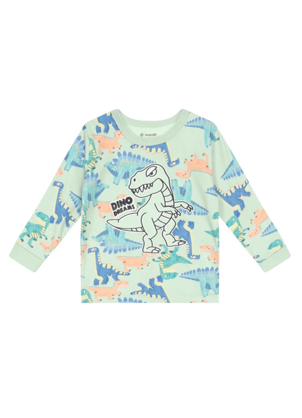 Brandili - Pijama Infantil Dino Brilha no Escuro Azul 3