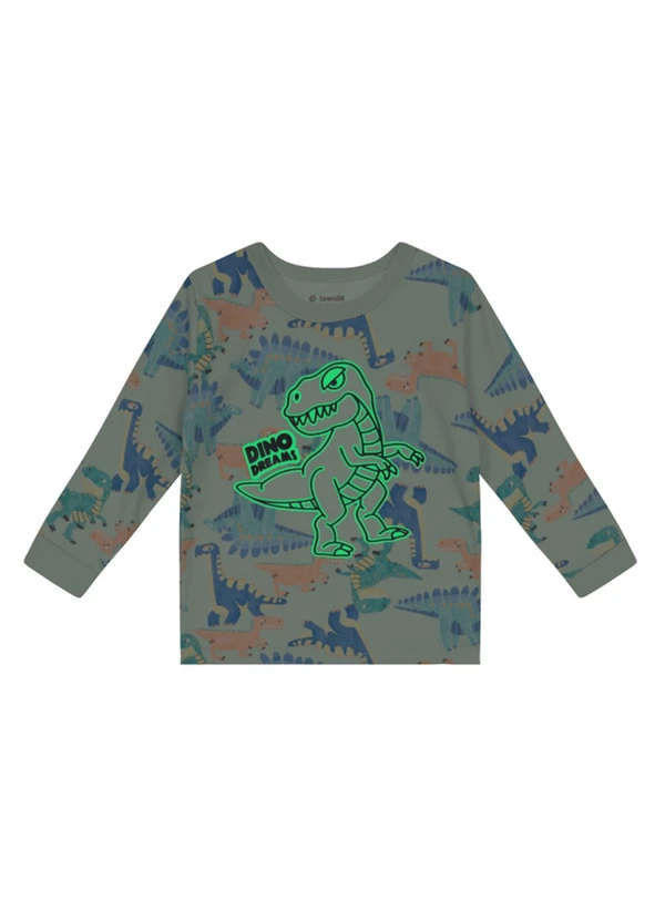Brandili - Pijama Infantil Dino Brilha no Escuro Azul 4